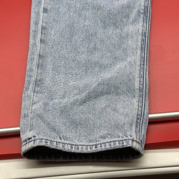 American Eagle Highest Rise Baggy Straight Size 00 Destroyed Light Wash Jeans - Picture 3 of 12